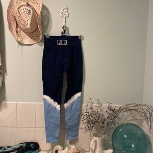 🐟🐟 PINK Ribbed leggings brand new never worn no tags size small tie-dyed Blue